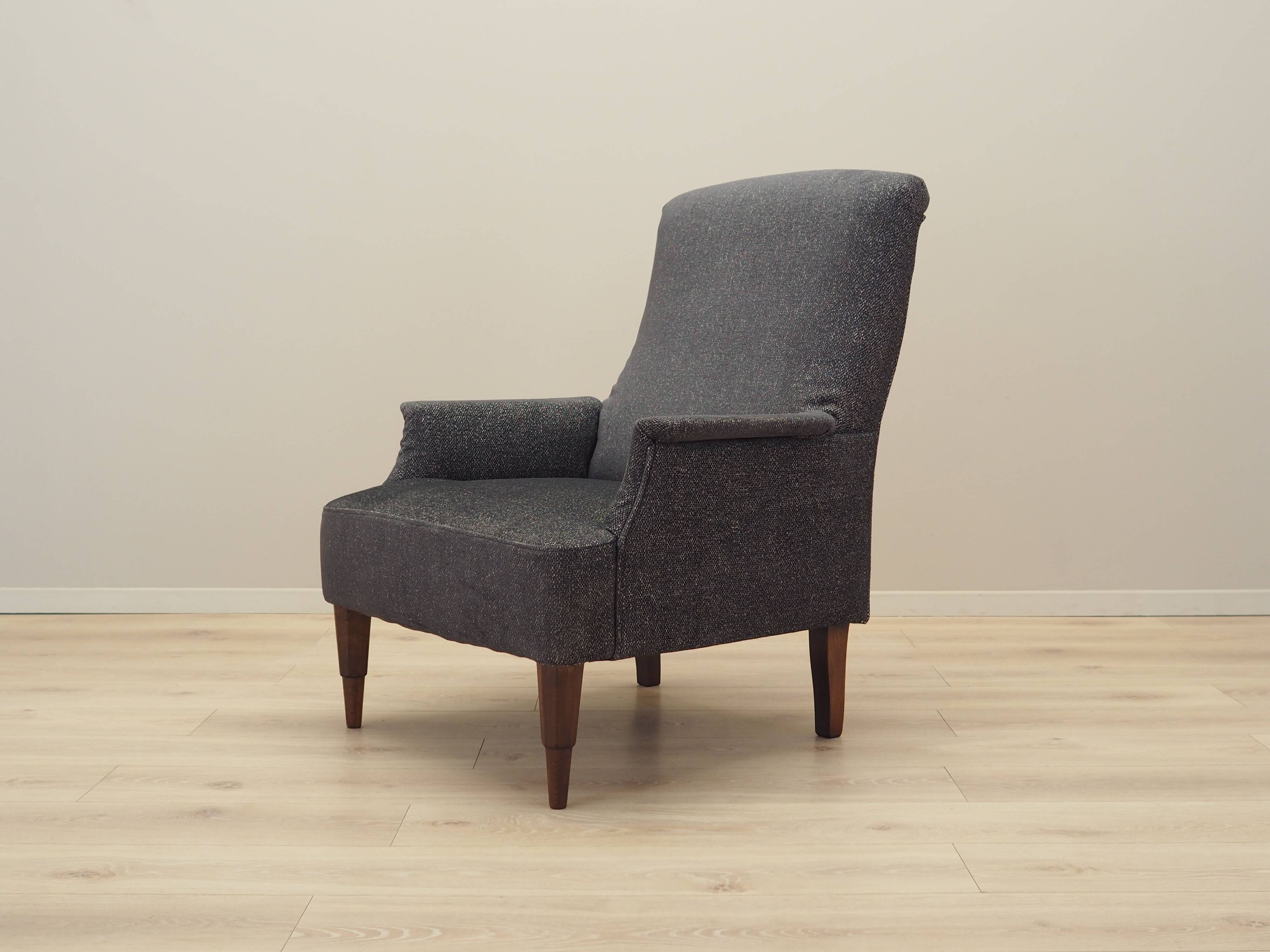 Grey armchair, Italian design, 1970s, production: Italy