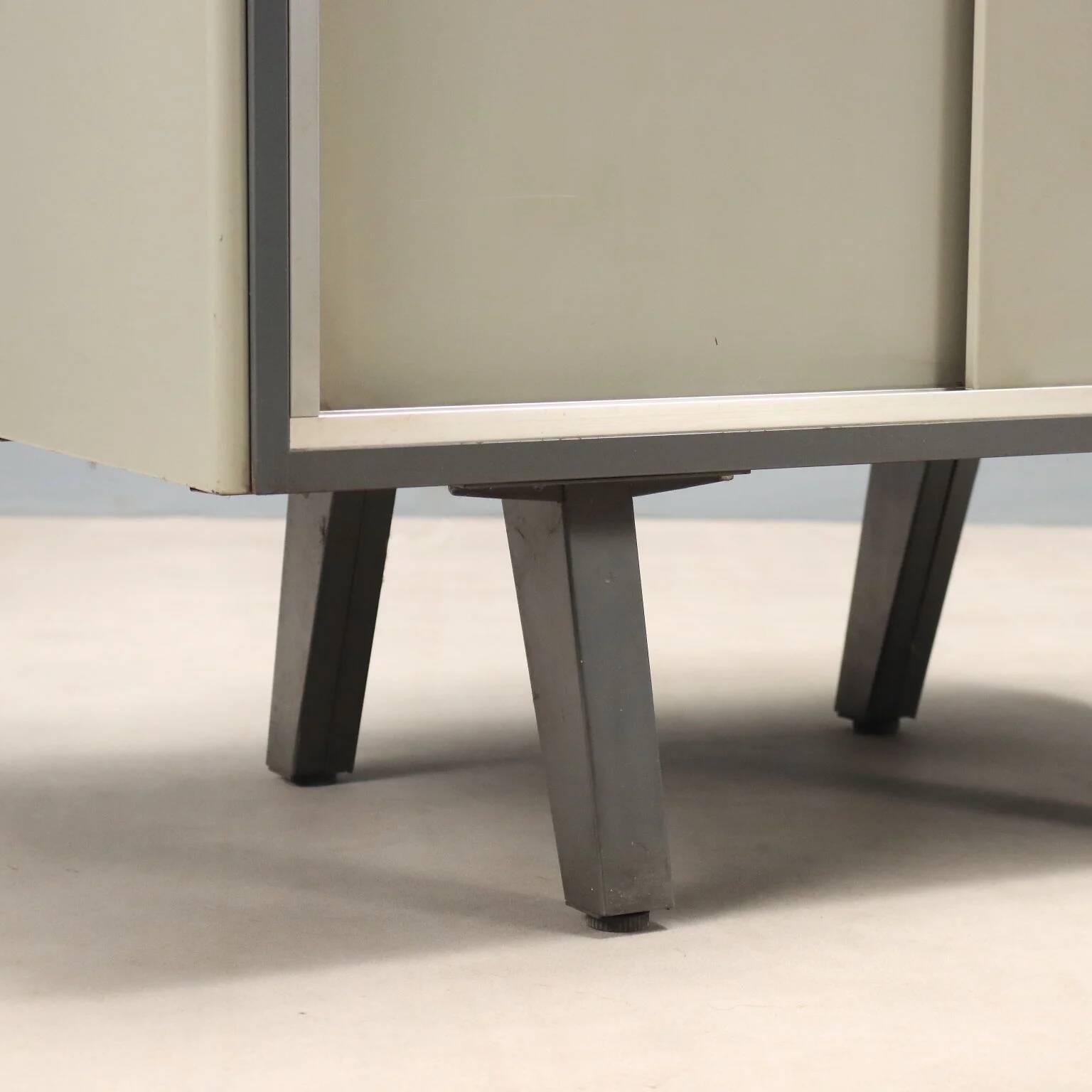 Vintage lacquered metal storage furniture, design, Italy, 1960s