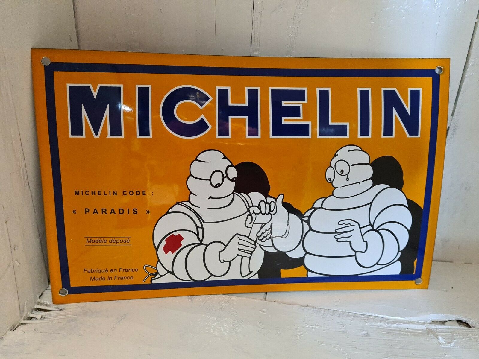 Michelin enamel plate