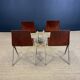 Set of 4 Galvanitas S22 chairs mahogany steel greige Netherlands 70s