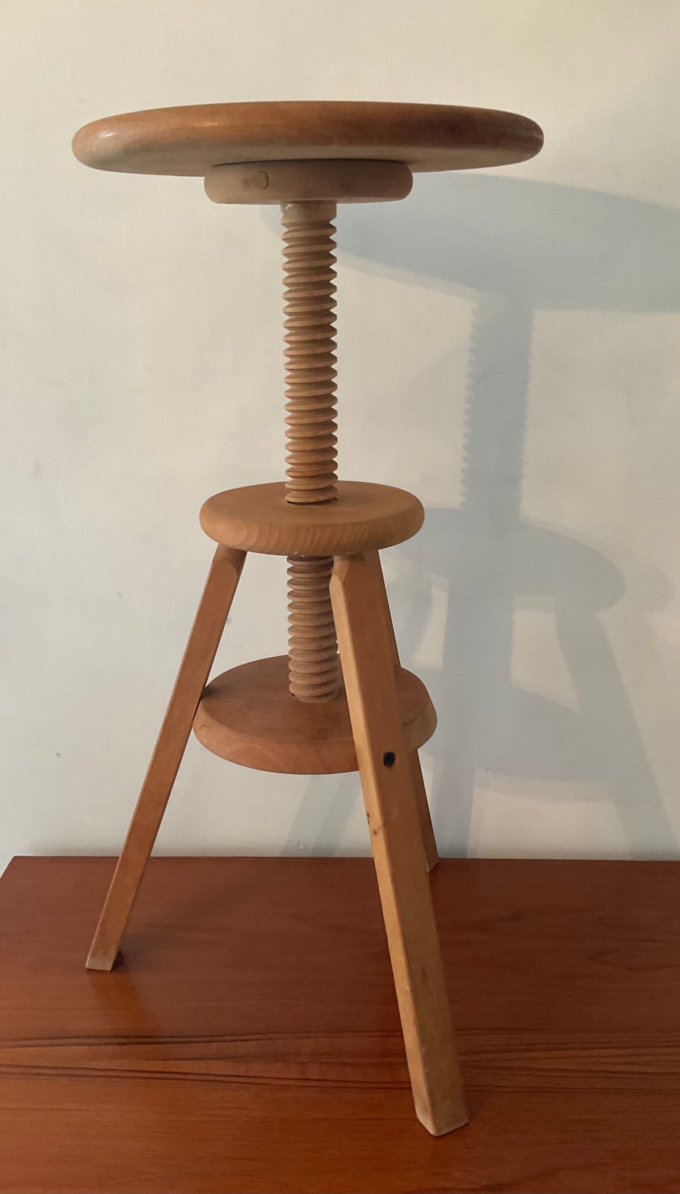 Vintage wooden tripod stool