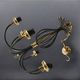 Vintage chandelier in black metal and brass - 6 branches
