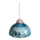 Blue glass églomisé pendant light, 1920s