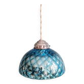 Blue glass églomisé pendant light, 1920s