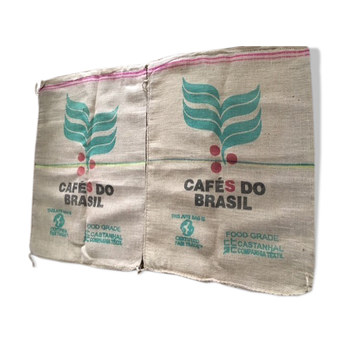 Lot of 2 coffee bags canvas jutte Brazil