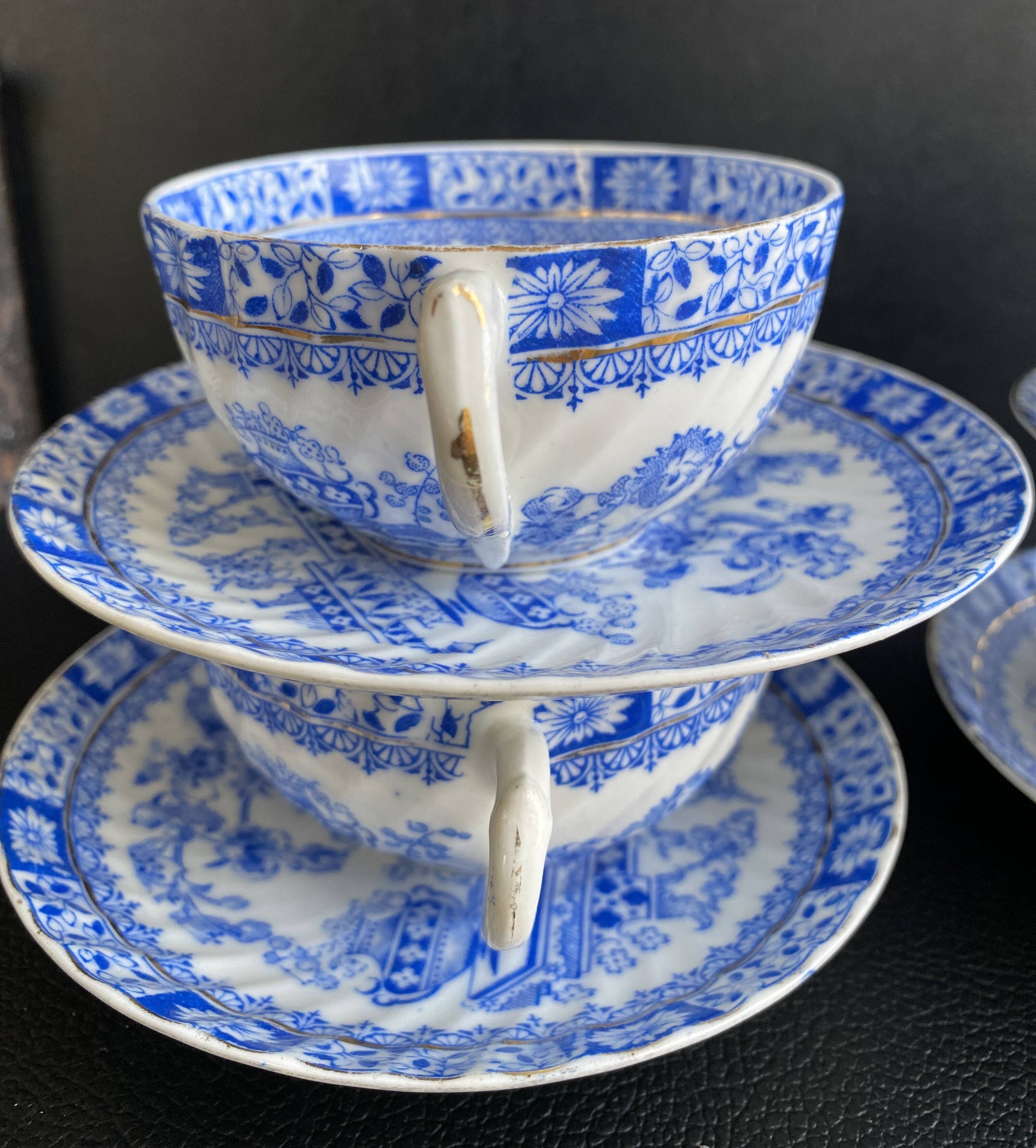 Magnifique lot de Tasses & Soucoupes China Blau - Tuppack Tiefenfurt