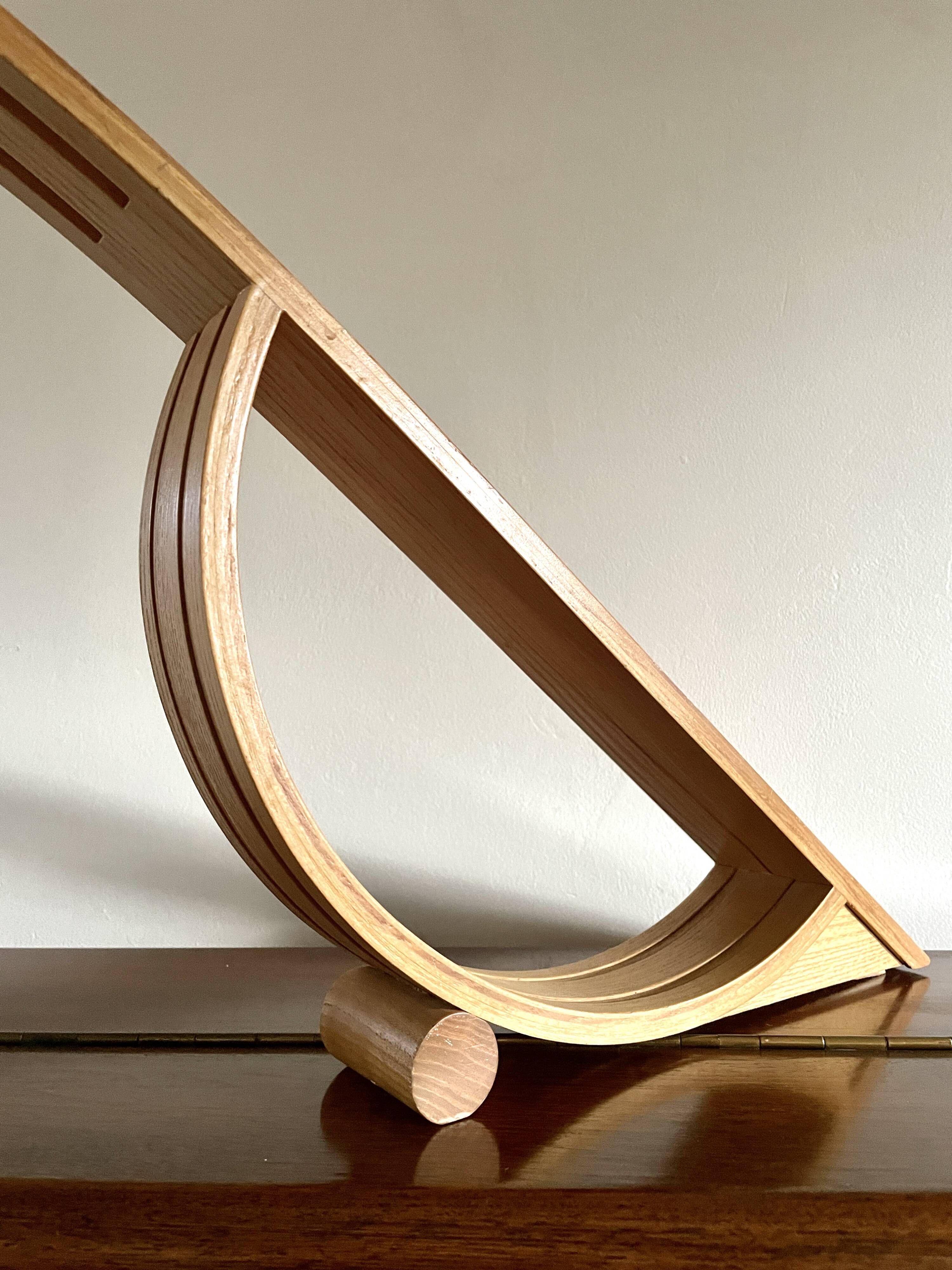 Lampe minimaliste en bois 1980