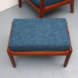 1960s armchair + ottomane teak, Ole Wanscher for Cado