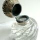 Large round inkwell 1.1 KG crystal Baccarat bamboo torso, silver hat Louis XV