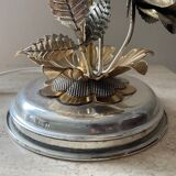 Vintage Franco Italy lamp with silver and gold metal flowers