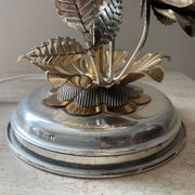 Vintage Franco Italy lamp with silver and gold metal flowers