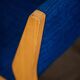 Chauffeuse en bois et tissu bleu