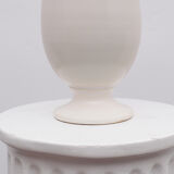 Red interior white ceramic vase