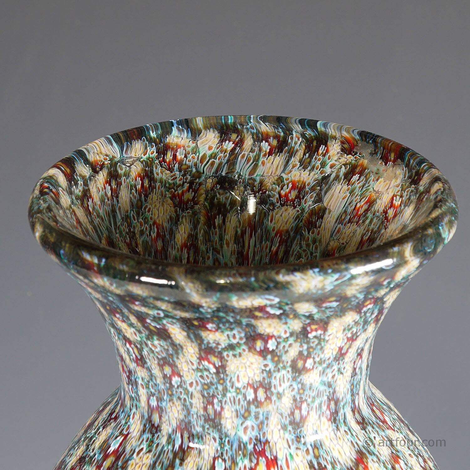 Vase Vittorio Ferro with opaque Murano murrine from around 2000.