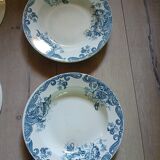 6 assiettes creuses Terre de fer dépareillées