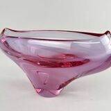 1960s Art Glass Bowl by Glass Designer Miloslav Klinger, Czechoslovakia