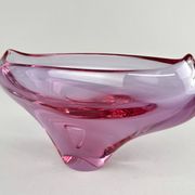 1960s Art Glass Bowl by Glass Designer Miloslav Klinger, Czechoslovakia