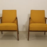 Pair of Scandinavian armchairs 1960 curved armrests. Ref Mimosa