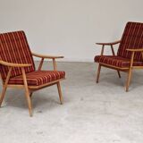 Pair of armchairs (TON) Thonet by Antonin Suman, orange pattern