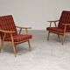 Paire de fauteuils ( TON)  Thonet par Antonin Suman , motif orange