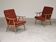 Pair of armchairs (TON) Thonet by Antonin Suman, orange pattern