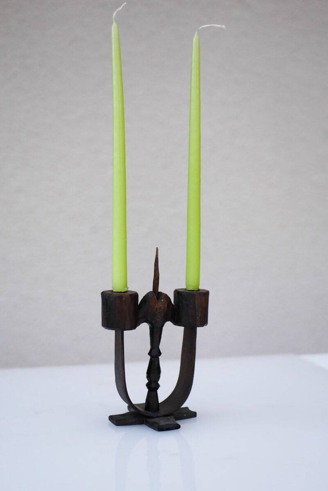 Swedish wooden candleholders from Taserud, 1955, set of 2