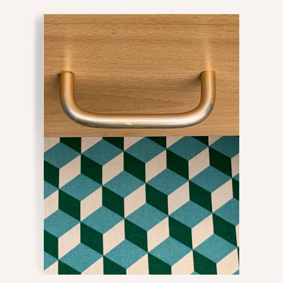 Vintage chest of drawers with compass feet, solid raw beech, 1960s