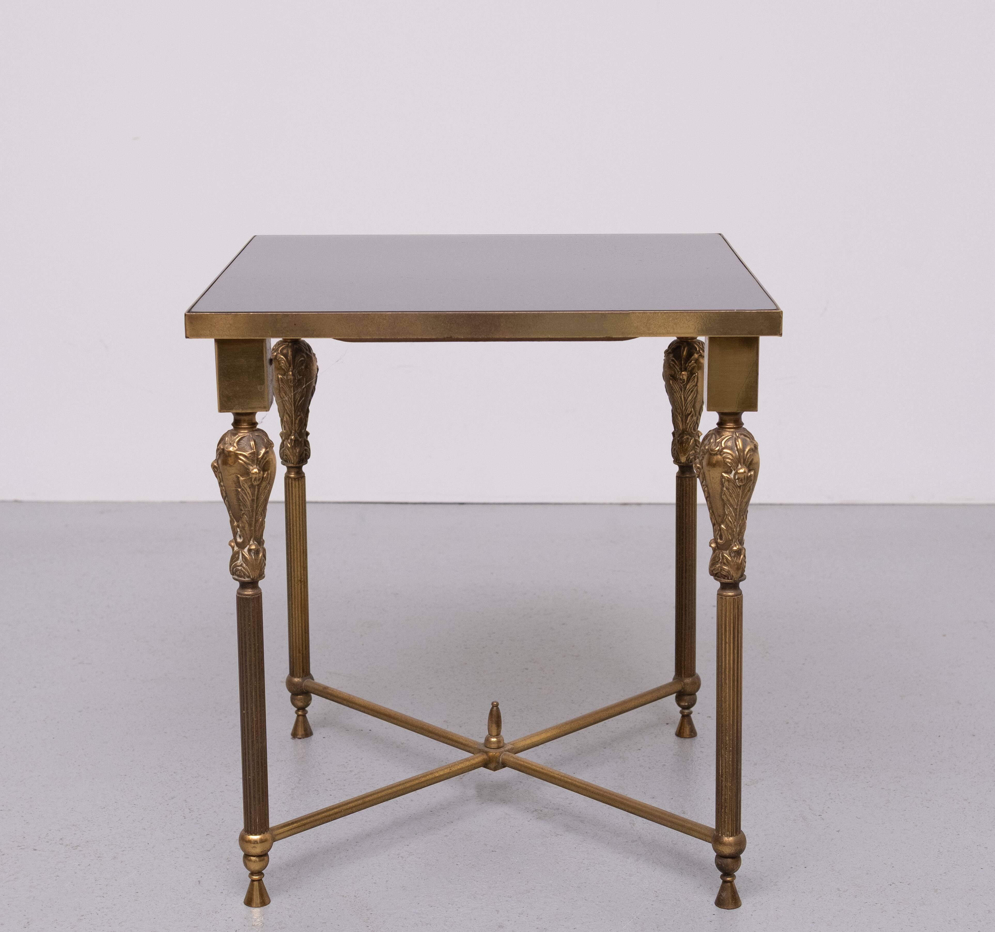 Hollywood Regency Brass side table Maison Jansen 1970s