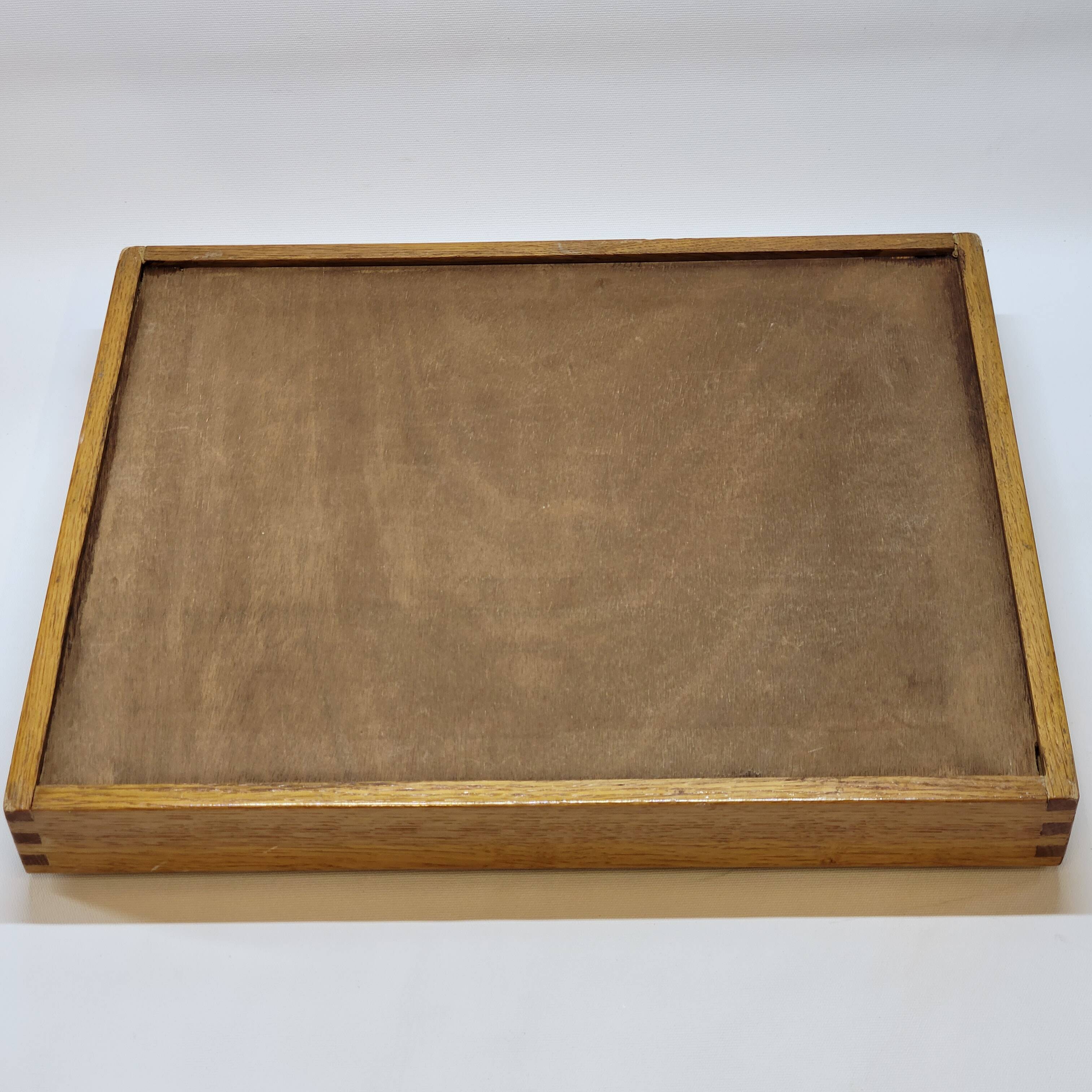 Vintage scandinavian serving tray in marquetry wood