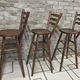 3 vintage wooden bar stools from the 60s/70s with a bistro spirit.