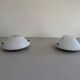 Pair of opal glass wall lights from the mid-century by Lamperti, 1960s, Italy.