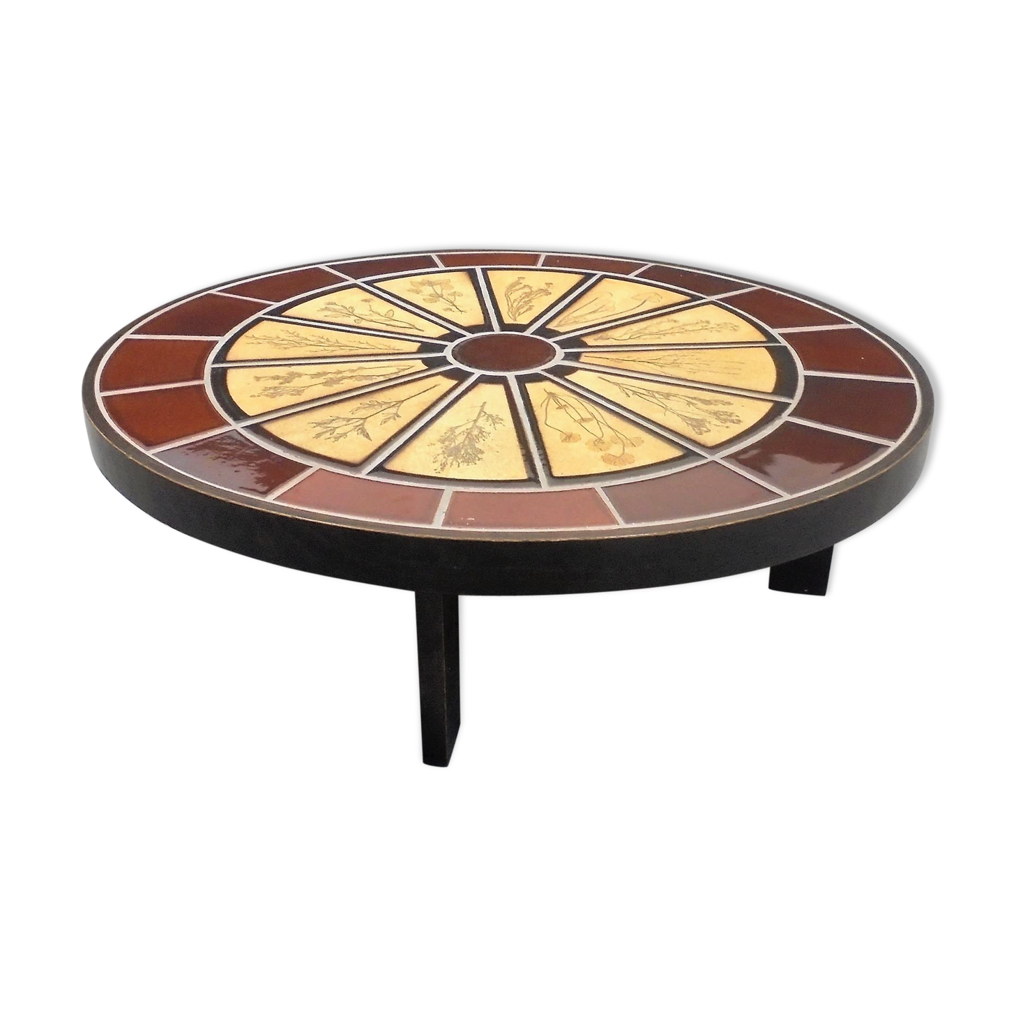 Roger Capron Vallauris - Table basse ovale 60'S