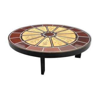 Roger Capron Vallauris - Table basse ovale 60'S