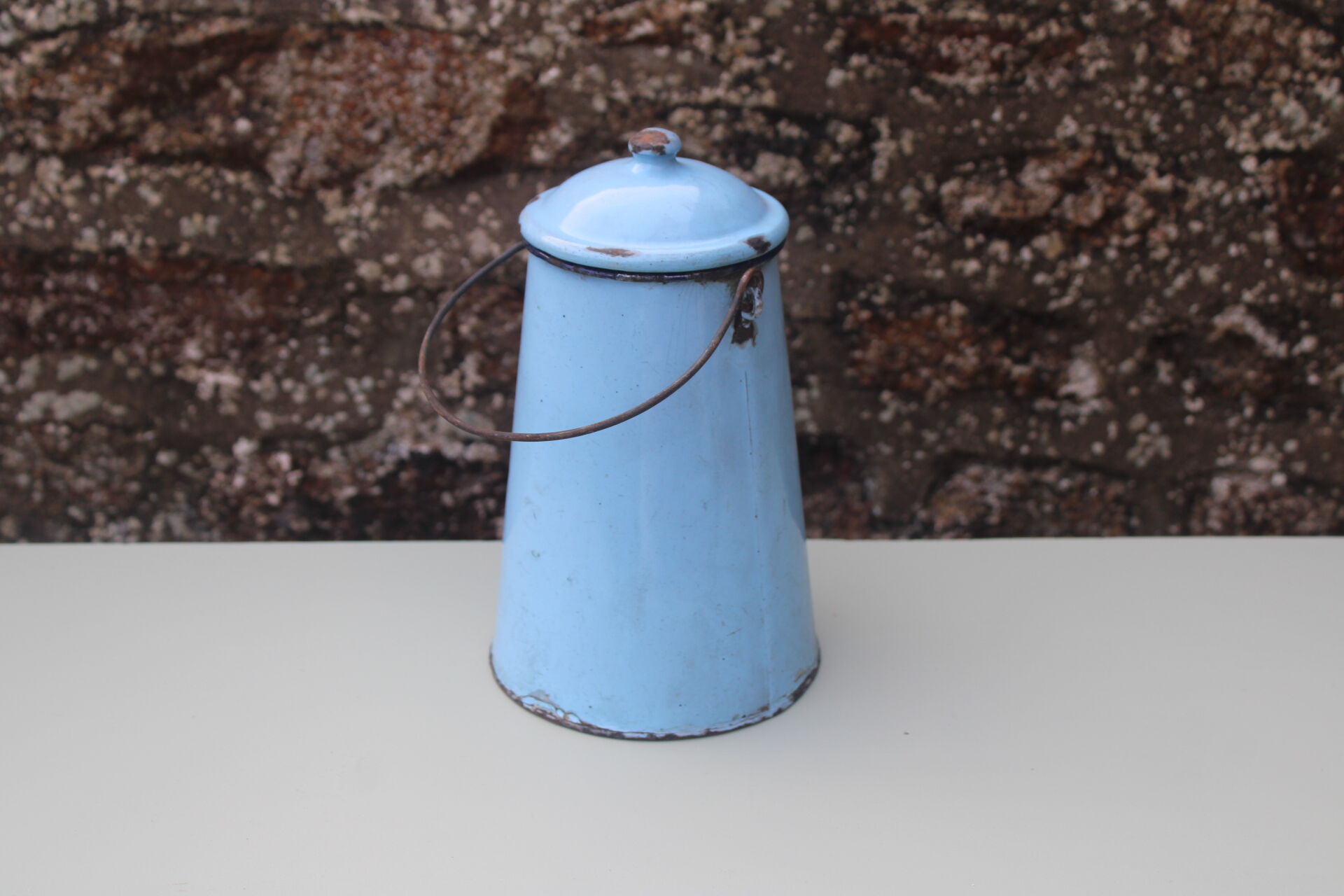 Enamelled sheet milk jug