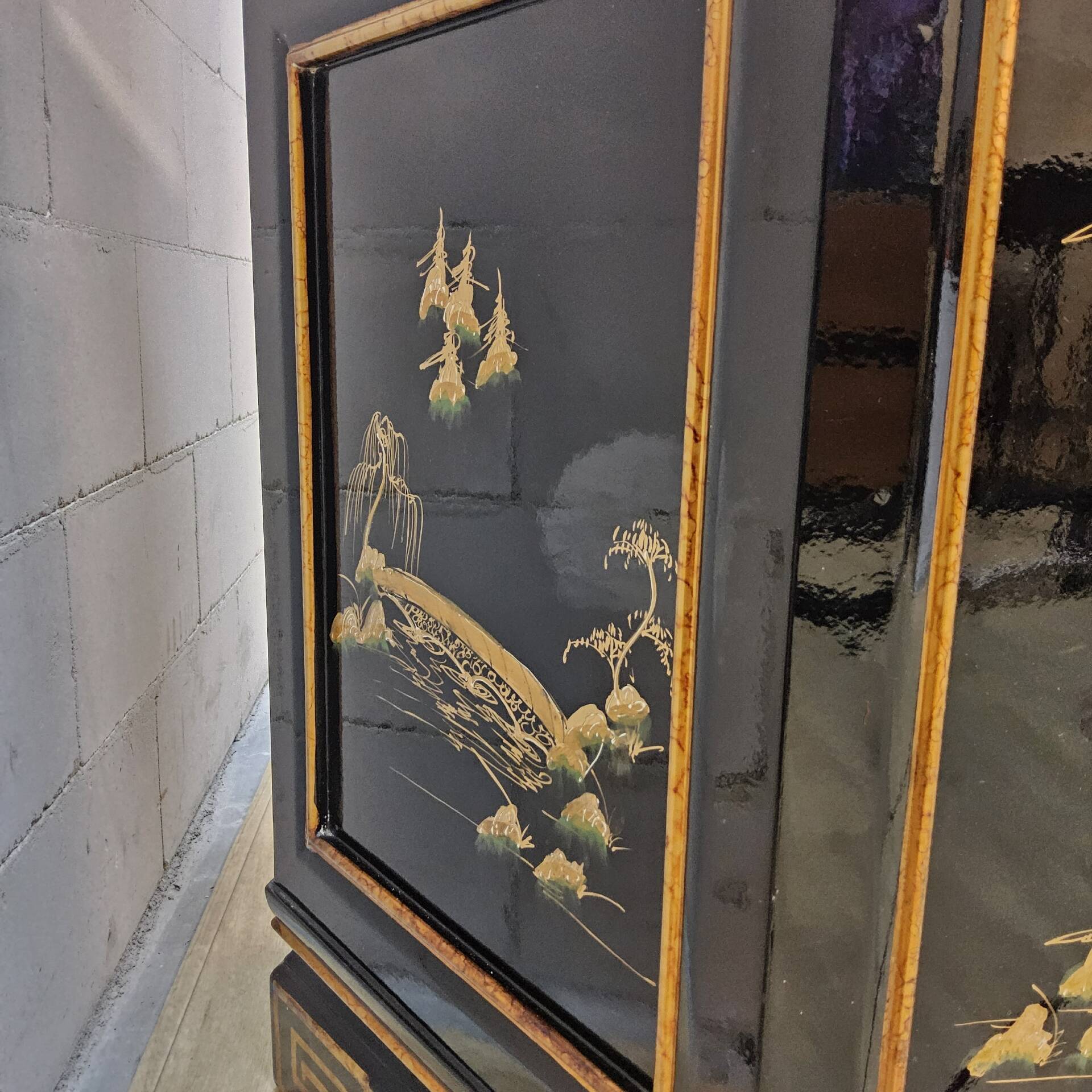 Vitrine chinoise vintage toit pagode (éclairage) asiatique