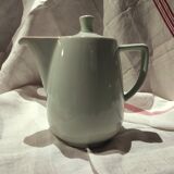 Vintage French large coffee pot in light green ceramic