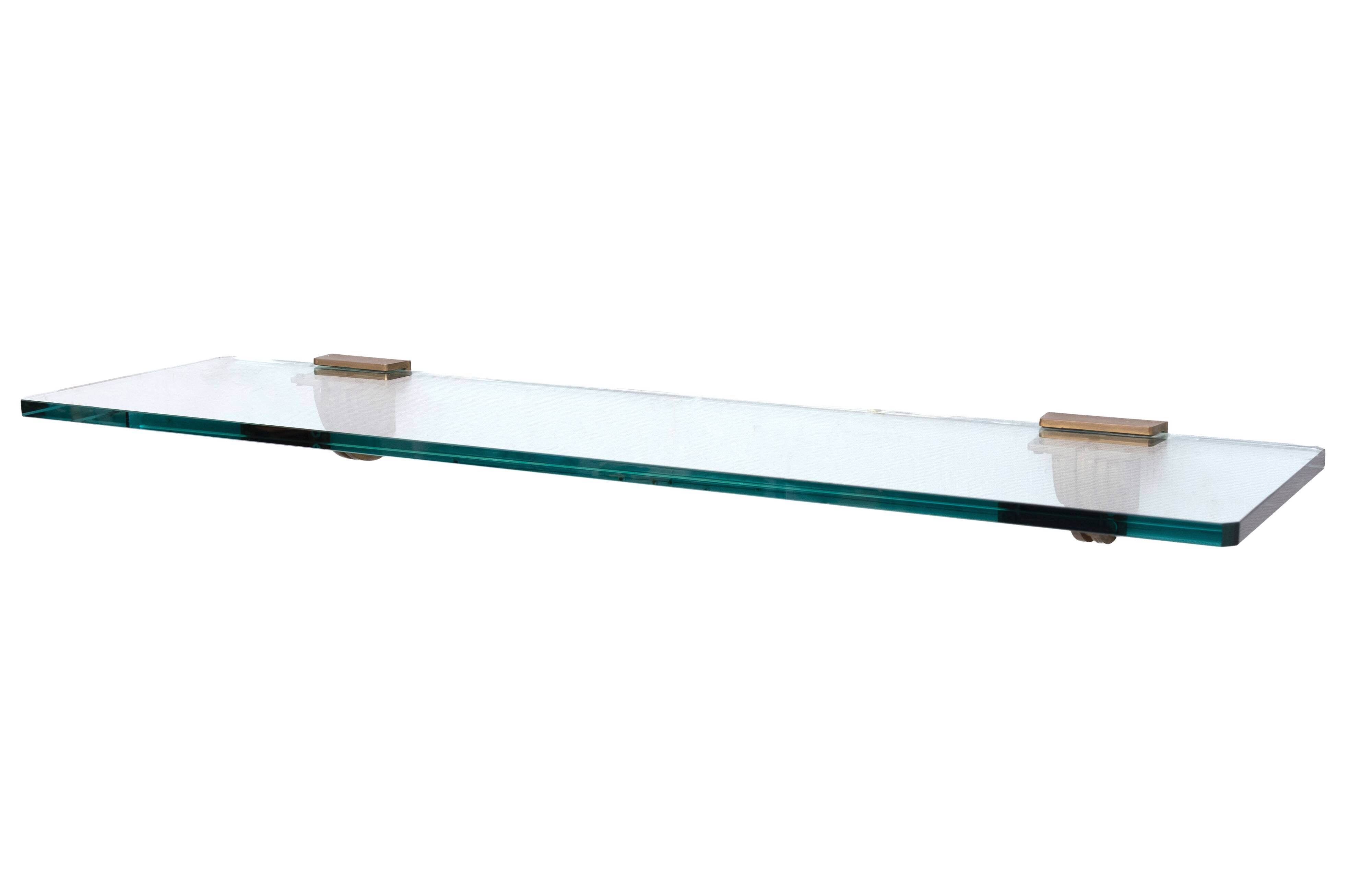 Stunning shelve Glass with Bronze brackets 1970s Peter Ghyczy