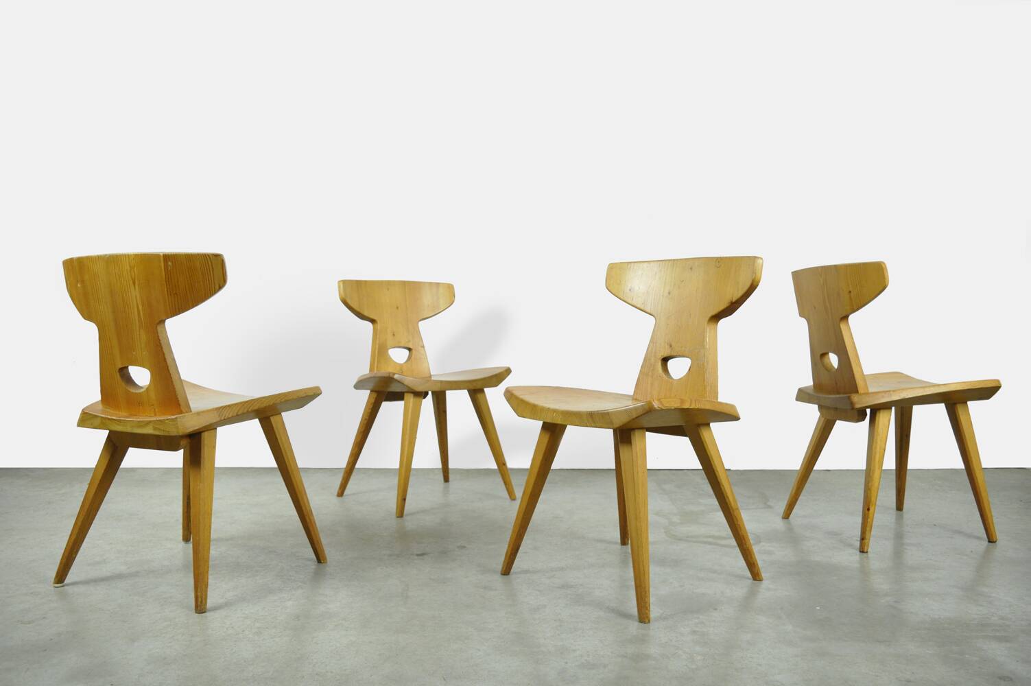 Vintage handmade dining table chairs by Jacob Kielland-Brandt for I. Christiansen, Denmark 1960s
