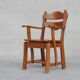 Dutch solid oak mid-century armchair