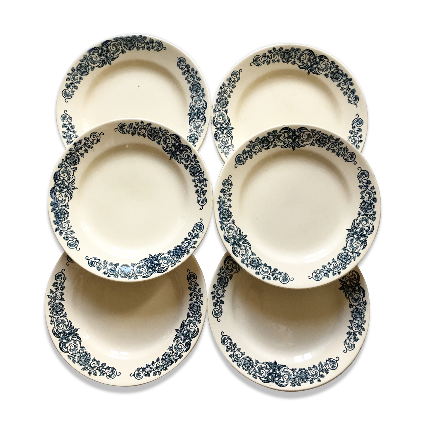 6 flat plates Terre de Fer Salins