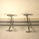 50s chrome wall coat rack