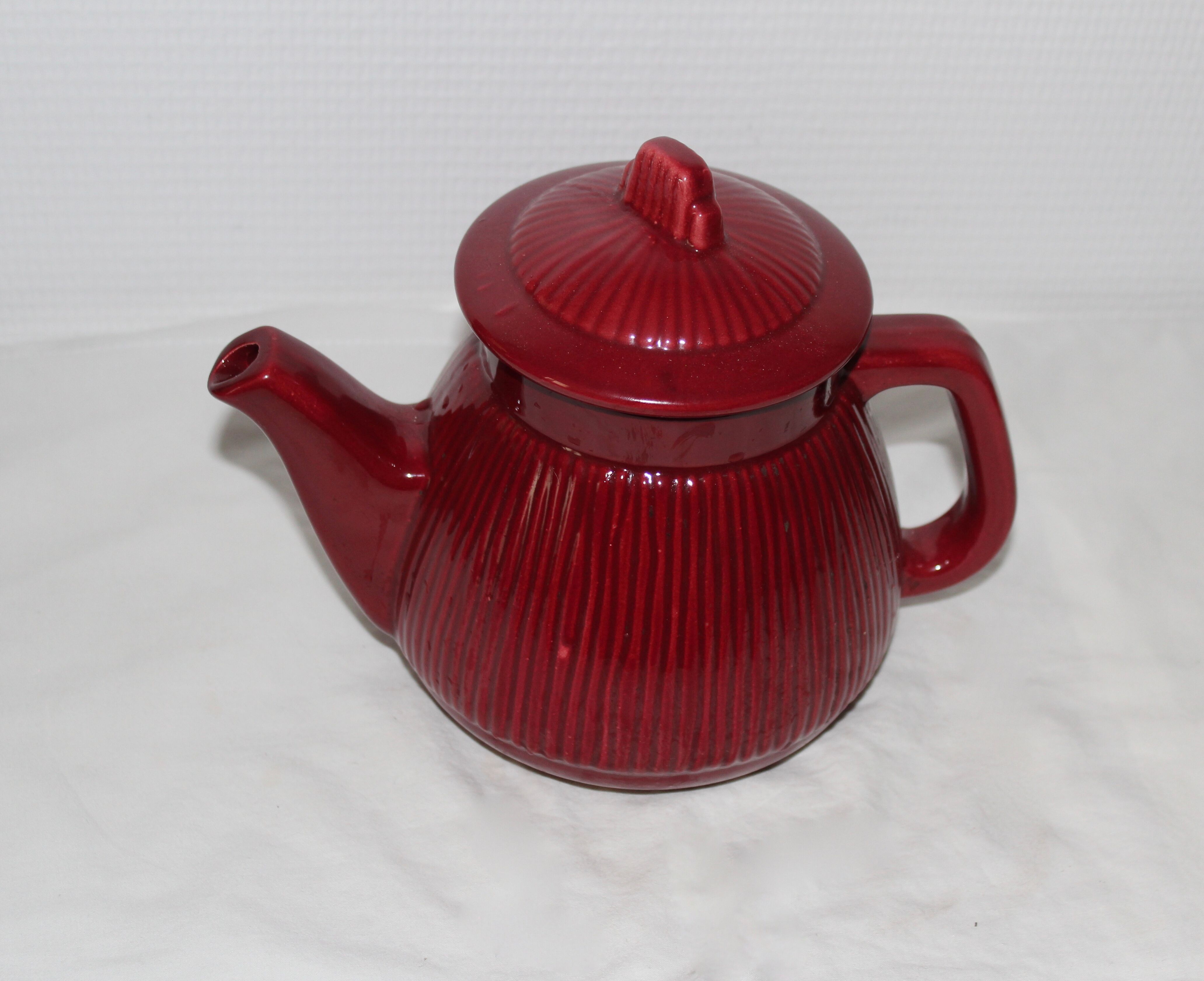Red vintage teapot