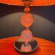 Small glass, mirror, and brass lamp from the 1960s.