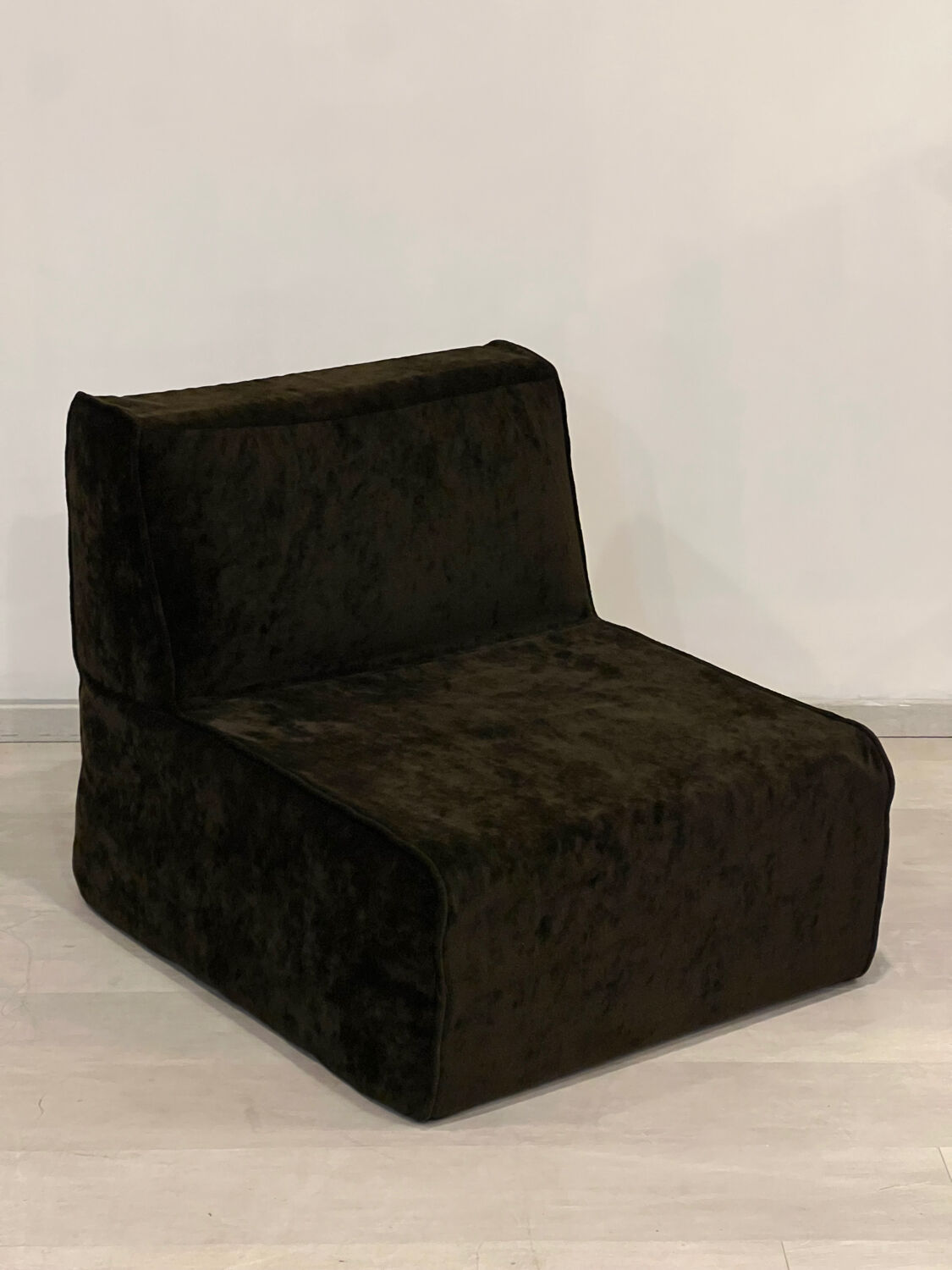 Chocolate fabric armchair