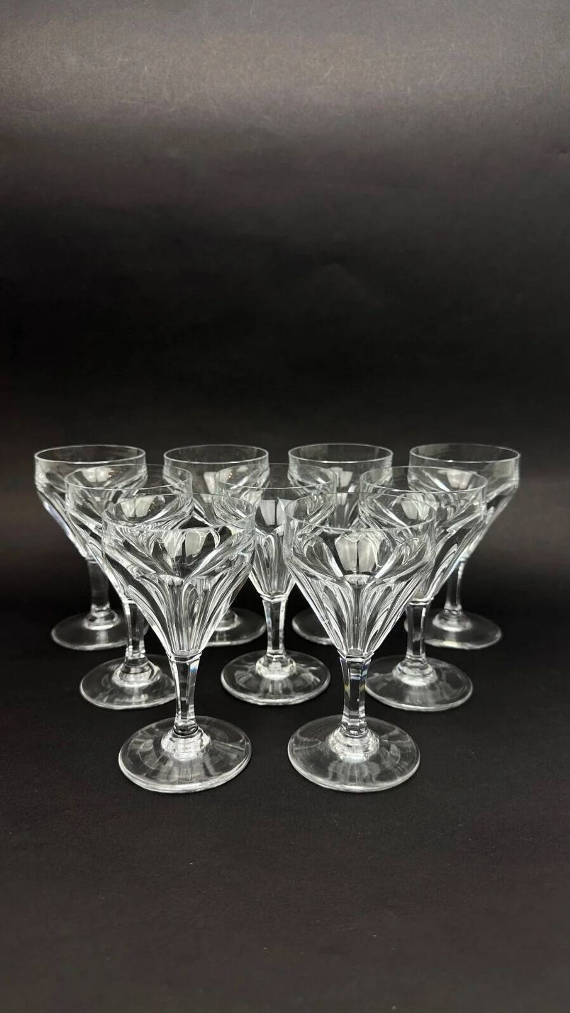 Baccarat, set of 9 port glasses model Duchesse de Dino