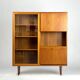 Vintage Teak Highboard Shelf Display Cabinet by Omann Jun 60s Danish Design