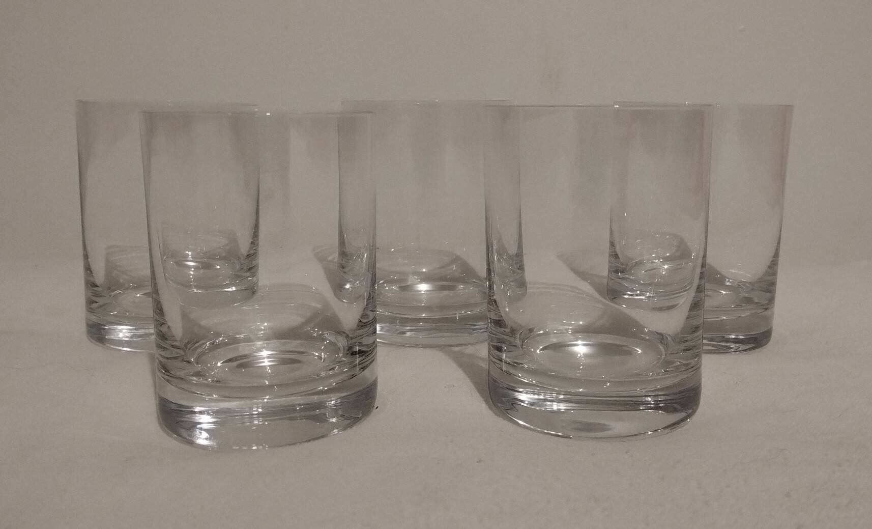Set of 5 soda or whisky glasses signed "Daum France"