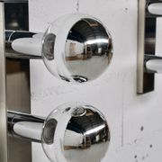 5 CHROME STEEL WALL LAMPS/CEILING LAMPS BY MOTOKO ISHII 70' YEARS EDITOR