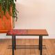 Ceramic coffee table, black iron and ceramic, red, design, 1970
