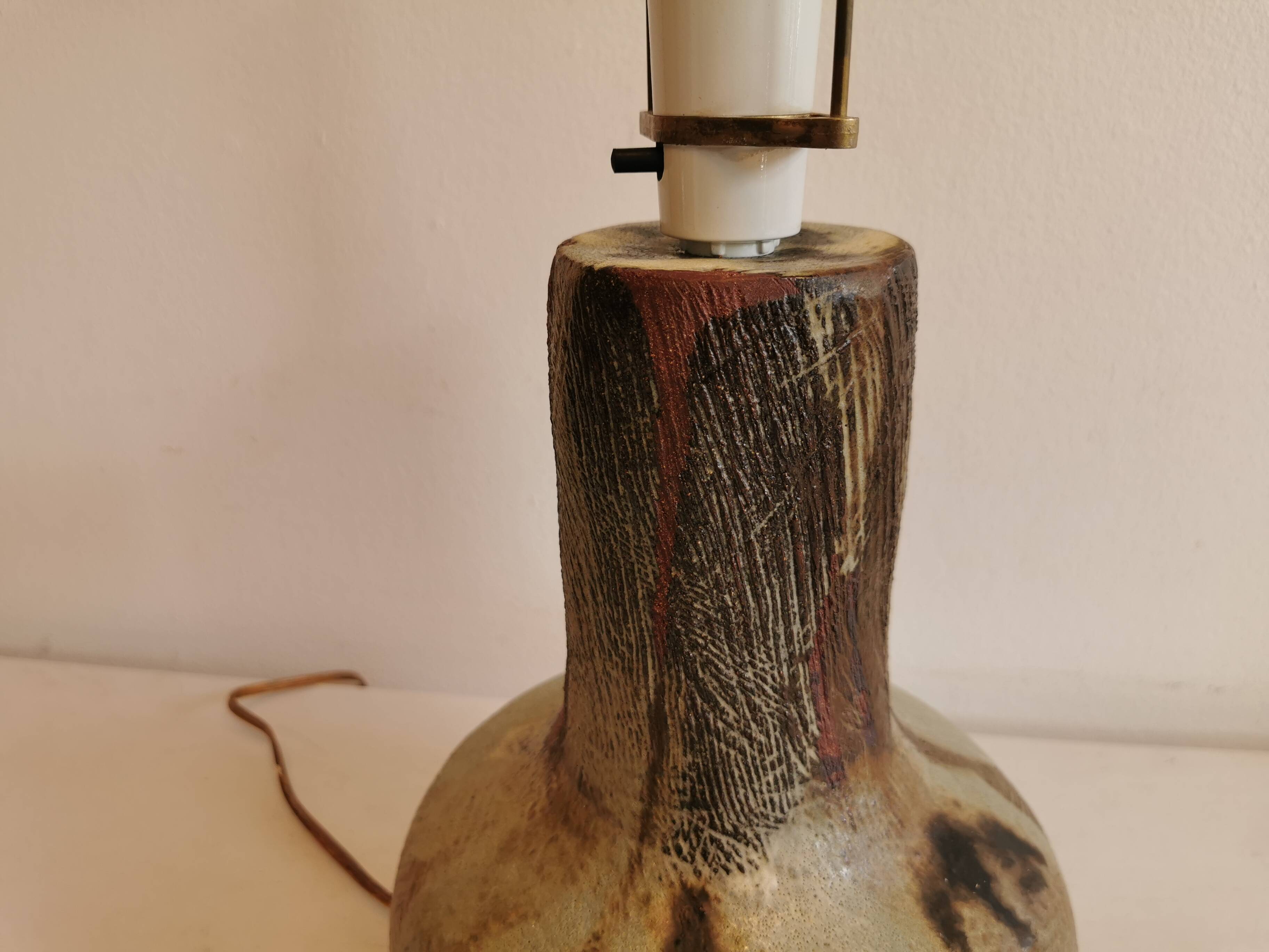 Large Danish ceramic table lamp from 1988 (stamped on the bottom)